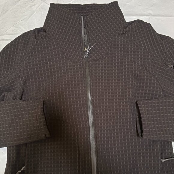 LULULEMON Water-Repellent Grid Fleece Hiking Sz 10 Jacket in Black - Picture 2 of 7